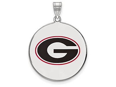 LogoArt SS081UGA Sterling Silver LogoArt University of Georgia XL Enameled Pendant