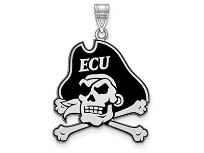 LogoArt SS070ECU East Carolina Extra Large (1 Inch) Enamel Pendant (Sterling Silver).