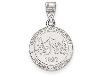LogoArt SS025MTU Sterling Silver LogoArt Montana State University Medium Crest Pendant