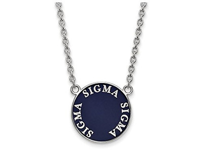 LogoArt SS013SSS-18 Sterling Silver LogoArt Sigma Sigma Sigma Small Enl Pend w/Necklace