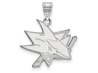 LogoArt SS004SHA San Jose Sharks Large (3/4 Inch) Pendant (Sterling Silver)