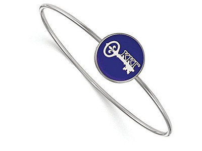 LogoArt SS049KKG-7 Sterling Silver LogoArt Kappa Kappa Gamma Enameled Slip-on Bangle