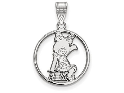 LogoArt SS041AXD Sterling Silver Alpha Xi Delta Small Circle Pendant w/Chain