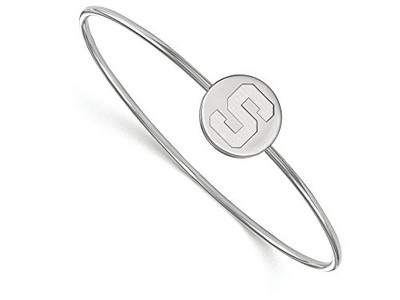 LogoArt SS014MIS-7 Sterling Silver LogoArt Michigan State University Bangle Slip on