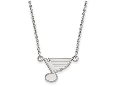 LogoArt SS013BLE-18 St. Louis Blues Small (1/2 Inch) Pendant w/ Necklace (Sterling Silver).