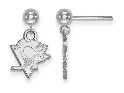 LogoArt SS010PEN Sterling Silver NHL LogoArt Pittsburgh Penguins Earrings Dangle Ball