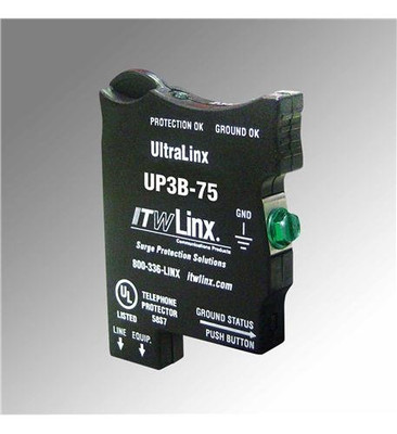 ITW Electronic Component Solutions UP3B-75 UltraLinx 66 Block/7.5V Clamp/350mA Fuse-ITW Linx Ultralinx PBX/KSU protection- 66 Block- Solid-state- UL Listed Primary and Secondary Protector- 350mA Sneak current fuse- 75VClamping- 2 LEDs to indicate.