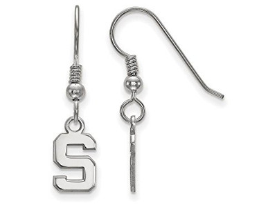LogoArt SS006MIS Michigan State Extra Small (3/8 Inch) Dangle Earrings Wire (Sterling Silver)