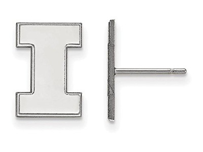 LogoArt SS009UIL Sterling Silver LogoArt University of Illinois Small Post Earrings
