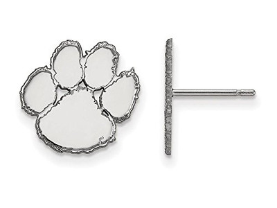 LogoArt SS009CU Clemson Small (1/2 Inch) Post Earrings (Sterling Silver)