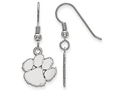 LogoArt SS007CU Clemson Small (1/2 Inch) Dangle Earrings Wire (Sterling Silver)