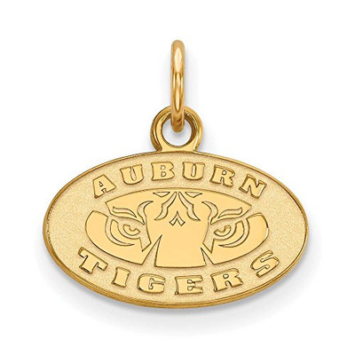 LogoArt GP043AU NCAA Auburn Tigers 3/8 XS Gold Plated Sterling Silver Secondary logo Pendant, One Size