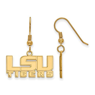 LogoArt GP046LSU LSU Small (1/2 Inch) Dangle Earrings Wire (Gold Plated)