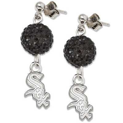 Logo Art WHI069ERB-SS Chicago White Sox S/S CHICAGO WHITE SOX CRYSTAL OVATION EARRINGS