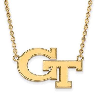 LogoArt GP010GT-18 Sterling Silver w/GP LogoArt Georgia Institute of