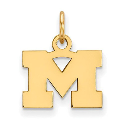 LogoArt GP001UM NCAA Michigan Wolverines 3/8 XS Gold Plated Sterling Silver Pendant, One Size.