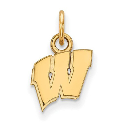 LogoArt GP001UWI Sterling Silver w/GP University of Wisconsin XS Pendant.