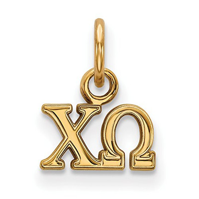 LogoArt GP001CHO Sterling Silver w/GP Chi Omega XS Pendant
