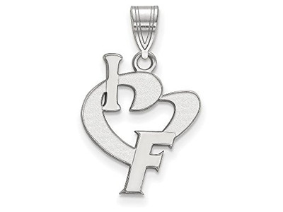 LogoArt SS068UFL Sterling Silver LogoArt University of Florida Large I Love Logo Pendant