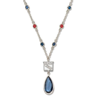 Logo Art RNG065N-CR New York Rangers NEW YORK RANGERS CRYSTAL LOGO NECKLACE