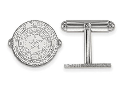 LogoArt SS040BU Sterling Silver LogoArt Baylor University Crest Cuff Link