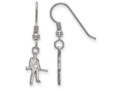 LogoArt SS047WVU West Virginia Extra Small (3/8 Inch) Dangle Earrings Wire (Sterling Silver).