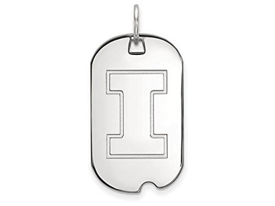 LogoArt SS027UIL Sterling Silver LogoArt University of Illinois Small Dog Tag