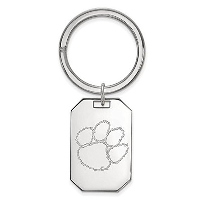 LogoArt SS026CU Sterling Silver LogoArt Clemson University Key Chain