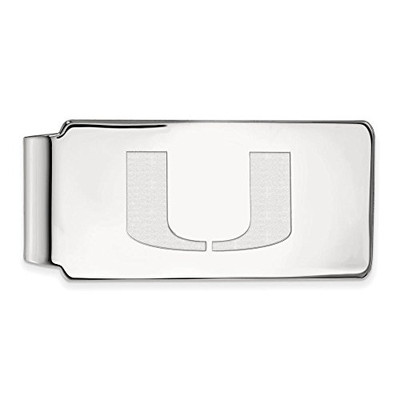 LogoArt SS025UMF Sterling Silver LogoArt University of Miami Money Clip