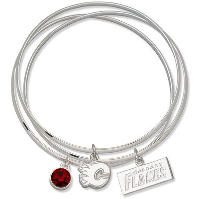 Logo Art FLATBB Calgary Flames CALGARY FLAMES TRIPLE BANGLE BRACELET