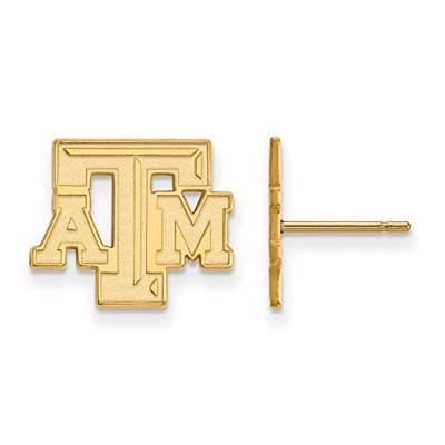 LogoArt GP070TAM Texas A & M Small (1/2 Inch) Post Earrings (Gold Plated)