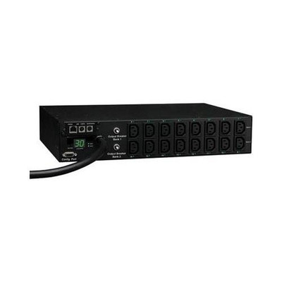 Tripp Lite PDUMH30HVNET Switched PDU, 30A, 16 Outlets (C13), 208/240V, L6-30P Input, 12 ft. Cord, 2U Rack-Mount Power, TAA ().