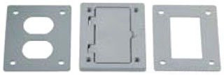 HUBBELL PFBR826GYA Hubbell Systems Plastic Flush Rectangular Non-Metallic Cover with Duplex and Style Line Decorator Insert, 2-31/32" Length x 4-5/32" Width, Gray