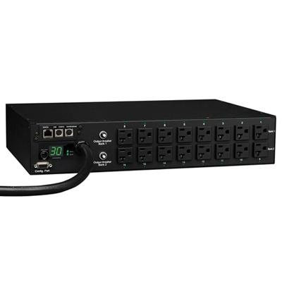 Tripp Lite PDUMH30NET Switched PDU, 30A, 16 Outlets (5-15/20R), 120V, L5-30P, 10 ft. Cord, 2U Rack-Mount Power, TAA ().