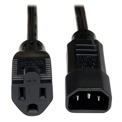 Tripp Lite P002-002 -10A - Power cable (125 VAC) - NEMA 5-15 (F) - IEC 320 EN 60320 C13 - 2 ft - black.