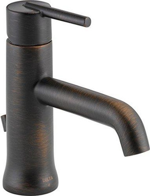 Delta 559LF-RBMPU Faucet Trinsic, Single Hole-Single Handle, 4-Inch plate/metal pop-up, Venetian Bronze