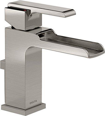 Delta 568LF-SSMPU Faucet Ara Single Handle Single Hole Waterfall Bathroom Faucet, Stainless