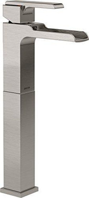 Delta 768LF-SS Faucet Ara Single Handle Single Hole Lavatory Faucet with Riser and Channel Spout, Stainless