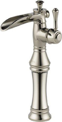 Delta 798LF-PN Faucet Cassidy Single Handle Single Hole Waterfall Bathroom Faucet for Vessel Sinks, Polished Nickel