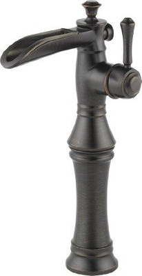 Delta 798LF-RB Faucet Cassidy Single Handle Single Hole Waterfall Bathroom Faucet for Vessel Sinks, Venetian Bronze