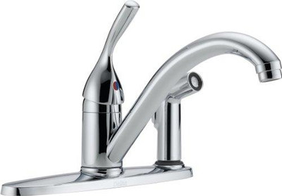 Delta 300-DST 134 / 100 / 300 / 400 Series Single Handle Kitchen Faucet with Integral Spray 147039