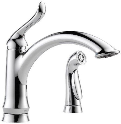 Delta 4453-DST  Linden Single Handle Kitchen Faucet with Spray, Chrome