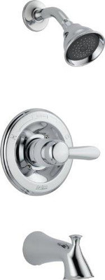 Delta T14438 Faucet Lahara 14 Series Single-Function Tub and Shower Trim Kit with 5-Spray Touch-Clean Shower Head, Chrome (Valve Not Included)