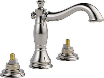 Delta 3597LF-PNMPU-LHP  Cassidy Two Handle Widespread Bathroom Faucet with Metal Pop-Up Drain without Handles, Polished Nickel