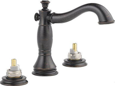 Delta 3597LF-RBMPU-LHP  Cassidy Two Handle Widespread Bathroom Faucet with Metal Pop-Up Drain without Handles, Venetian Bronze