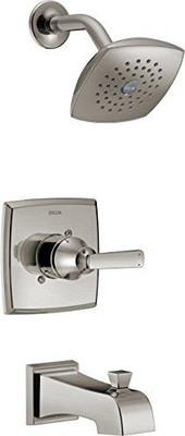 Delta T14464-SS Faucet Ashlyn 14 Series Single-Function Tub and Shower Trim Kit with Single-Spray Touch-Clean Shower Head, Stainless (Valve Not Included)