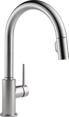 Delta 9159-AR-DST Faucet Trinsic Single Handle Pull-Down Kitchen Faucet with Magnetic Docking, Arctic Stainless