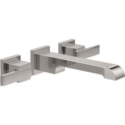 Delta T3567LF-SSWL Faucet  Ara Two Handle Wall-Mount Bathroom Faucet, Stainless