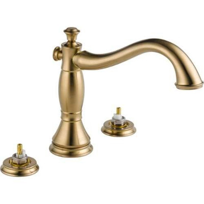 Delta T2797-CZLHP  Cassidy 3-Hole Roman Bathtub Faucet Trim without Handles, Champagne Bronze