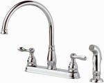 Delta 21996LF Kitchen Faucet Low Lead Two Handle H Arc Spout Windemere 8 " Centers Chrome Finish